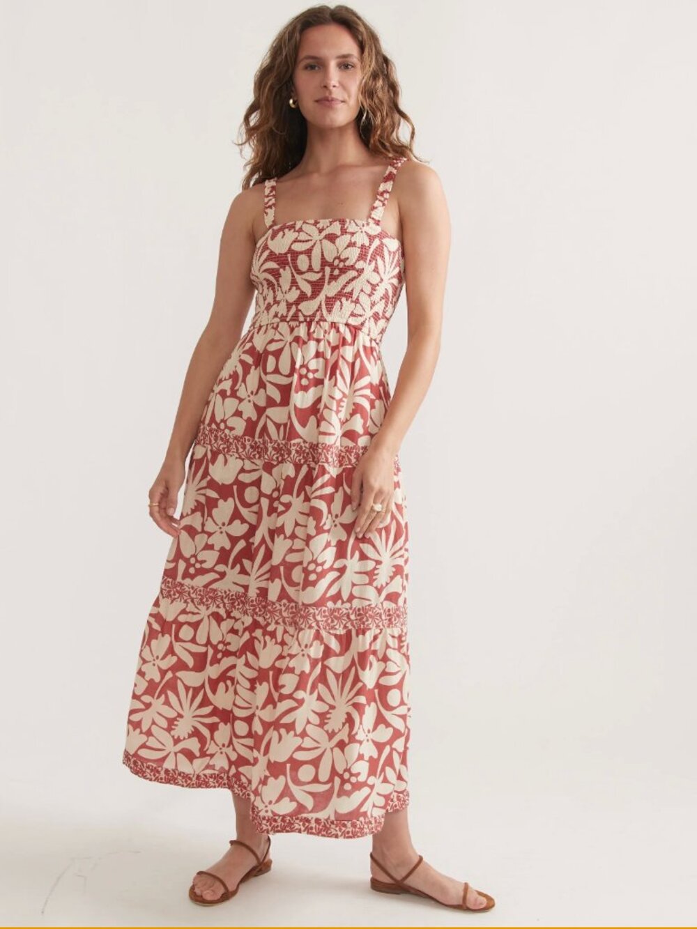 Marine Layer Womens Selene Maxi Dress SIze XL Long Sleeveless Boho Floral Print